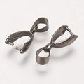 Fashewelry 200pcs Brass Pendant Pinch Bails Gunmetal 8x5mm Inner Diameter Dangle Charm Clasp Clip for Top Drilled Bead Necklace Earring Jewelry Making Pin:0.9MM - color: Gunmetal
