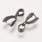 Fashewelry 200pcs Brass Pendant Pinch Bails Gunmetal 8x5mm Inner Diameter Dangle Charm Clasp Clip for Top Drilled Bead Necklace Earring Jewelry Making Pin:0.9MM - color: Gunmetal
