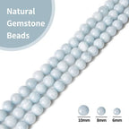 35pcs 10mm Natural Aquamarine Beads Gemstone Beads Round Loose Beads for Jewelry Making - color: Aquamarine, size: 10mm