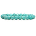 Angelstones Handmade Natural Healing Gemstone 8mm Round Beads Stretch Crystal Bracelet 7 Inch Unisex - color: Brazilian Amazonite