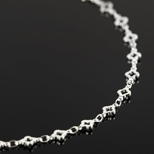 YOUBEIYEE 4 Yard Silver Plated Brass Chain for Jewelry Making Hollow Four Leaf Clover Necklace Bracelet for Women Jewelry Making Chains Bulk - color: Four Leaves Clover
