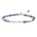 Natural Crystal Cut Bead Bracelet, 925 Silver Faceted Gemstone Jewelry for Women, Handmade Chakra Design Gift for Birthday Christmas Daily Wear - color: Purple Amethyst