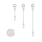 Sterling Silver Extenders Chain Necklace Extension Chains for Jewelry Making(1 2 3 inch) - color: Silver