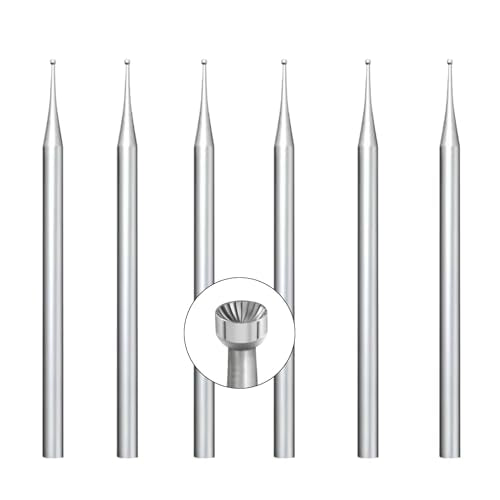 6 Pcs 1mm Round Cup Burr - 3/32'' Shank Wire Rounder Bits Jewelry Burs for Lapidary Making - color: 6 Pcs 1mm Round Cup Burs