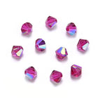 100pcs Authentic Preciosa 3mm (0.12 Inch) Small Faceted Bicone Crystal Loose Beads Fuchsia AB Compatible with Swarovski Elements Crystals for Jewelry Making Pre-B362 - color: Fuchsia AB, size: 3mm (0.12 Inch) - 100pcs