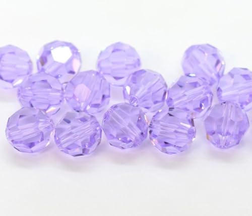 100pcs Adabele Austrian 4mm (0.16 Inch) Small Faceted Loose Round Crystal Beads Light Violet Compatible with 5000 Swarovski Crystals Preciosa SS2R-404 - color: Light Violet, size: 4mm Small (100pcs)