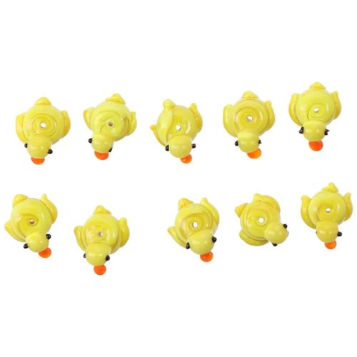 10 Pcs Duck Lampwork Beads Pendants 15X15mm Cartoon Animal Loose Beads for Necklace Bracelet DIY Jewelry Making