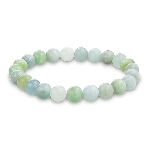 Bling Jewelry Natural Multi Color Semi Precious Gemstone Round Bead 8MM Strand Stackable Stretch Bracelet For Women Men Teen Unisex - color: Multi Color Amazonite