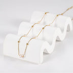 Pearl Necklace for Women- 14K Gold-plated/White Gold-plated Dainty Pearl Necklace for Women - color: Bead pearl station