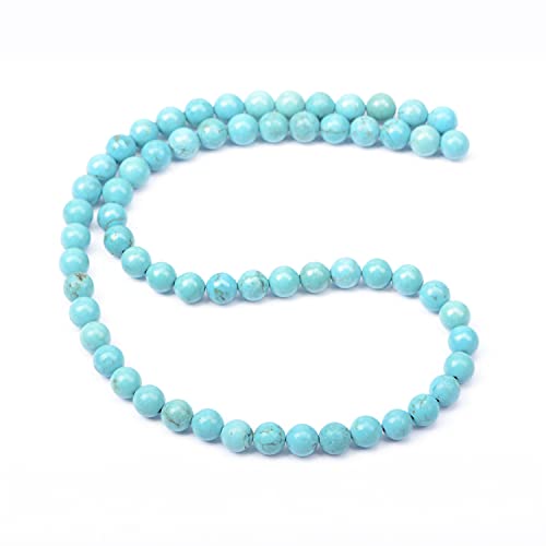 AD Beads Natural Gemstone Round Loose Beads 15" for Bracelet Necklace Earrings Jwelery Making Crafts DIY (4mm, Blue Turquoise) - color: Blue Turquoise, size: 4mm