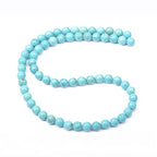 AD Beads Natural Gemstone Round Loose Beads 15" for Bracelet Necklace Earrings Jwelery Making Crafts DIY (4mm, Blue Turquoise) - color: Blue Turquoise, size: 4mm
