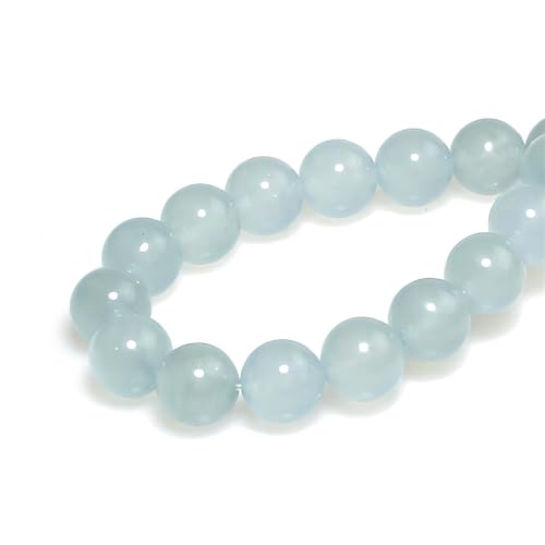 MJDCB Stone Beads 10mm 35pcs Round Grey Blue Jade Loose Gemstone Bead Charms for Jewelry Making Bracelet Necklace Earring Pendant - color: Grey Blue Jade, size: 10mm