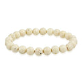 Bling Jewelry Natural Multi Color Semi Precious Gemstone Round Bead 8MM Strand Stackable Stretch Bracelet For Women Men Teen Unisex - color: Beige Jasper