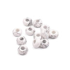 BEADIA Natural White Howlite Rondelle Stone with Large Hole (5.5mm) Loose Semi Gemstone Beads for Jewelry Making 14mmx7.5mm 12pcs - color: White Howlite, size: 14mm x 7.5mm