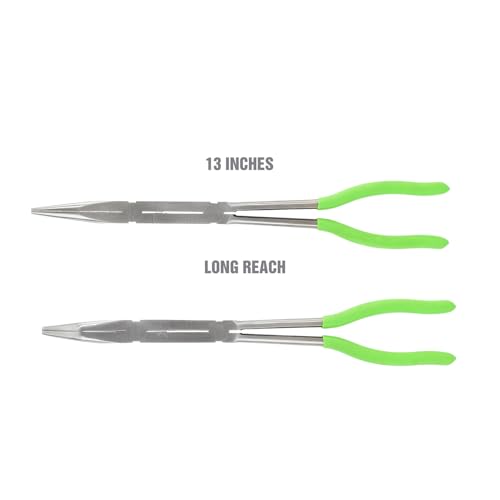 OEMTOOLS 22632 Long Needle Nose Pliers Set, 13" X-Type Pliers Set Kit, 45° Extended Reach, Rust Resistant, Heat-Treated Steel Construction, Automotive, Construction, and Jewelry Making Tools - style: 2 piece set