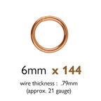 The Beadsmith Soldered Jump Rings – 6mm, Copper Plated, 20-Gauge (0.79mm) Wire Thickness, 144 Pieces – Findings for Making Keychains, Charms, Chain Mail and Body Jewelry - color: Copper, size: 6mm - 19 Gauge