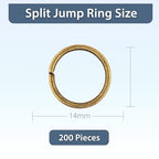 Small Metal Jump Rings for Jewelry Making by Mandala Crafts - color: Antique Brass, size: 14mm