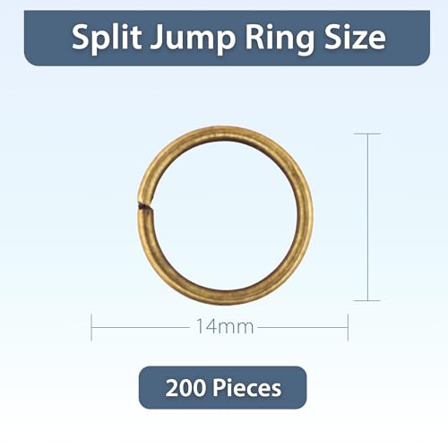 Small Metal Jump Rings for Jewelry Making by Mandala Crafts - color: Antique Brass, size: 14mm