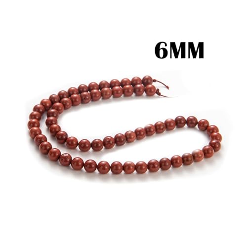 100Pcs Natural Stone Beads 6mm Red Jasper Round Gemstone Loose Beads with Elastic Bracelet String for Bracelets Necklace Jewelry Making - color: Red Jasper, size: 6mm
