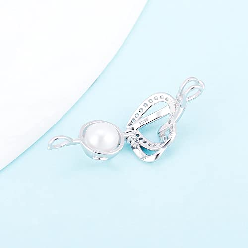 925 Sterling Silver Engraved I Love You for Always and Forever Heart Cage Pendants Crafting Charm for DIY Necklace Bracelet Jewelry Making