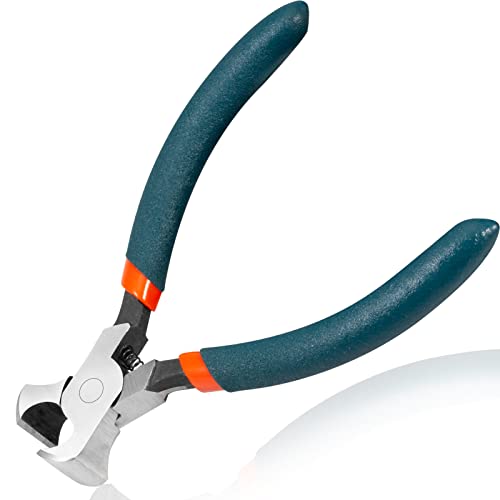 Mini End Cutter Pliers 4.5 Inches End Nippers Staple Puller Nail Remover Tool Zipper Install Pliers Wire Cutters for Jewelry Making - style: End Nipper-Orange