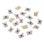 80Pcs Enamel blocks plum blossoms spades hearts Poker Card Charms Gold Alloy Card Pendants for DIY Keychains Necklace Bracelet Earring Jewelry Making Craft Ornament
