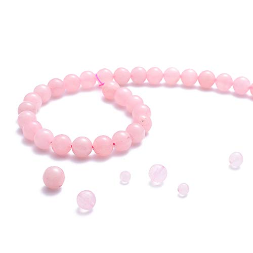 BEADIA Natural Rose Quartz Crystal Stone Round Loose Semi Gemstone Beads for Jewelry Making 4MM 89PCS - color: Rose Quartz Crystal, size: 4mm