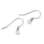 KISSITTY 200Pcs Stainless Steel French Earring Hooks with Coil Hypoallergenic 14x17mm Fish Ear Wires with 2mm Loop for DIY Dangle Earring Making