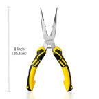 BOOSDEN® 8 inch Needle Nose Pliers with Side Cutters, Precision Long Nose Pliers with Wire Cutters, Professional Needle Nose Spring Loaded Pliers, Used for Cutting Clamping Pinching Jewelry Making - size: 8" (1 Pack)