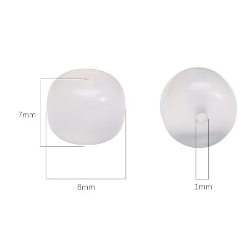 BEADIA Natural White Agate Flat Cut Round Drum Stone 8mmx7mm Loose Semi Gemstone Beads for Jewelry Making 38cm - color: White Agate