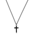 Joxevyia Cross Necklace for 14K Gold Filled Stainless Steel Small Cross Pendant with Cuban Chain Necklace Simple Faith Jewelry Christmas Gift for Men Women 16-24 Inches - size: 16 inches, style: black cross necklace 0.8"*0.4"
