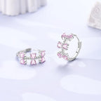 LAZA 925 Sterling Silver Hoop Earrings for Women, Sterling Silver Butterfly Hoops Colorful Flowers Hoop Huggie Earrings Hypoallergenic Jewelry Gifts for Women - color: Pink Bowknot Earring