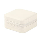 Neveika Portable Travel Mini Jewelry Box Leather Jewellery Ring Organizer Case Storage Gift Box Girls Women (white). - color: White