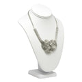 Novel Box White Leatherette Stand Jewelry Necklace Display 7.5x4x11 Inches - Freestanding Travel Necklace Holder Stand - Necklace Mannequin Organizer Stands - Necklace Displays Large - color: White Leatherette, size: Large