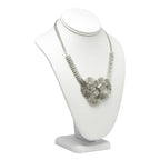 Novel Box White Leatherette Stand Jewelry Necklace Display 7.5x4x11 Inches - Freestanding Travel Necklace Holder Stand - Necklace Mannequin Organizer Stands - Necklace Displays Large - color: White Leatherette, size: Large