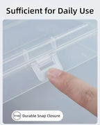 9 Pack Clear Plastic Storage Boxes with Snap-Lock Lids, Assorted Sizes Mini Organizer Containers with Bonus Marking Labels for DIY Crafts, Beads,Charms,Stickers, SMT Components,Hardware - size: 9 Pcs Mixed Sizes