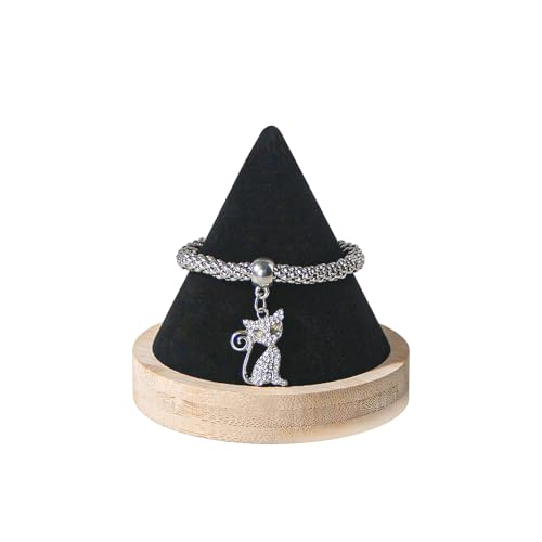 Single Bracelet Holder,Jewelry Displays for Selling Photograph,Bamboo Base Bangle Stand (Black) - color: Black