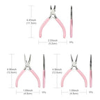 Jewelry Pliers Set (3-Piece) - Needle Nose Pliers, Round Nose Pliers & Wire Cutters for Jewelry Making, Repair, Wire Wrapping, Crafting - Professional DIY Tools (Pink) - color: Pink