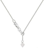 Savlano 925 Sterling Silver Solid 0.8mm Box Adjustable Bolo 14-24 Inch Chain Necklace For Women - Made in Italy Comes With a Gift Box - style: Silver