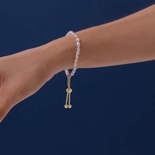 Tofficu Adjustable Slider Bracelet Extension Chains with Ball Ends 2 Inch Gold Plated Stainless Steel Push and Pull Clasp for DIY Jewelry Making and Custom Fit