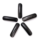5PCS Natural Black Obsidian Stone Rectangle Curved Beads Gemstone Pendants Connectors for DIY Bracelet Neclace Jewelry Making - color: Black Obsidian