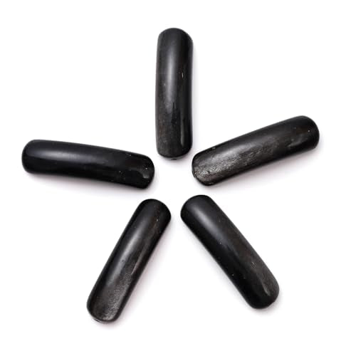 5PCS Natural Black Obsidian Stone Rectangle Curved Beads Gemstone Pendants Connectors for DIY Bracelet Neclace Jewelry Making - color: Black Obsidian