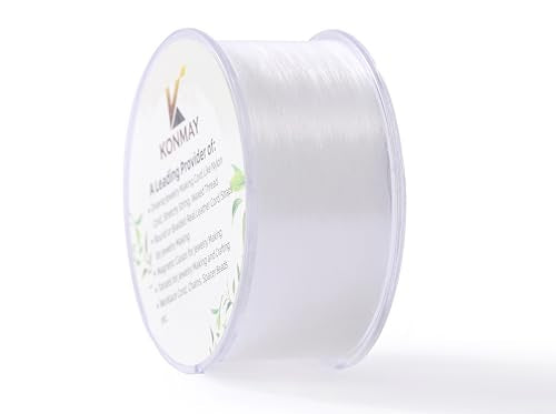 KONMAY 340 Yards 0.3mm/16 Lbs Monofilament Fishing Line Wire, Thin Clear Seed Beads Thread, Invisible Craft String for Hanging Ornaments, Crafting, Balloon Arch, Beading and Jewelry Making - size: 0.3mm