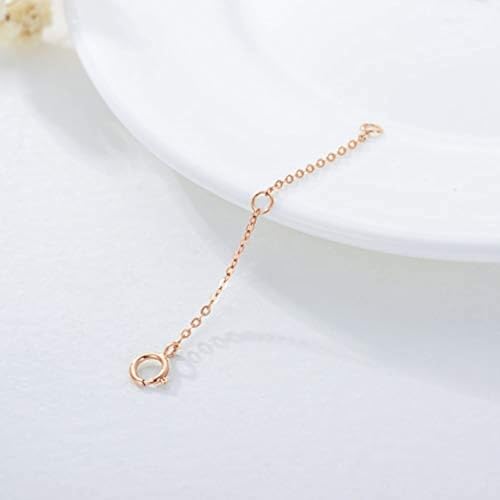 14K Gold Chain Extender for Women, Yellow Gold/White Gold/Rose Gold Adjustable Gold Necklace Anklet EXtension Chain, Available in 2/3/4 Inch - color: Rose Gold, size: 2 Inch