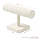 Oirlv Microfiber T-bar Bracelet Watch Organizer Display Stand Professional Jewelry Bracelet Display for Selling (Creamy-white,Microfiber) - color: Creamy-white