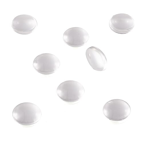 Craftdady 200Pcs Transparent Glass Cabochons 19.5~20mm Clear Glass Flat Back Dome Tile Half Round Cabochon Covers for Photo Pendant Jewelry Making - color: Transparent Clear, size: 20mm Round