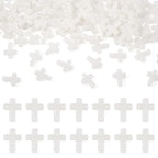 100Pcs Glow in the Dark Acrylic Cross Beads Crucifix Focal Beads White Cross Charms for Easter Pens Keychain Crafts DIY Jesus Bracelet Rosary Jewelry Making Supplies 16x12mm - color: Luminous Mint Cream