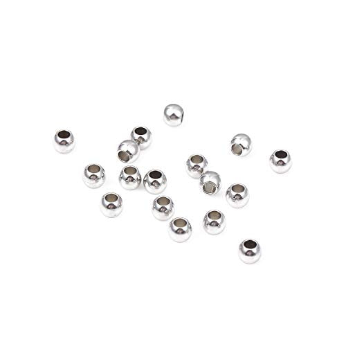 BEADIA Stainless Steel Spacer Beads 5x4mm Round Loose Charm Caps Beads for DIY Jewelry Making 100pcs with 2.5mm Hole - color: 5x4mm 2.5mm