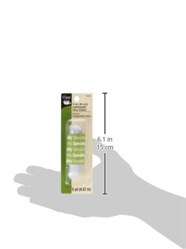 Dritz 9346C Lightweight Elastic, Clear, 3/8-Inch by 5-Yard