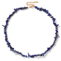 Raw Crystal Necklaces for Women 5-8mm Handmade Natural Stone Necklace Beaded Choker Necklace Healing Crystal Necklace Gemstone Necklace Raw Crystal Beaded Necklace for Her - style: Lapis Lazuli